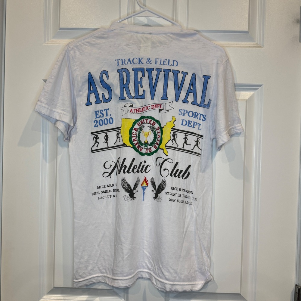 AS Revival Track & Field Athletic Dept Graphic Tee Ivory Size XXS/XS - Picture 5 of 6